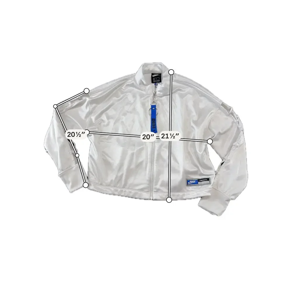 Nike Track Jacket Mens Medium White Equality Force Full Zip Logo CU6789-100